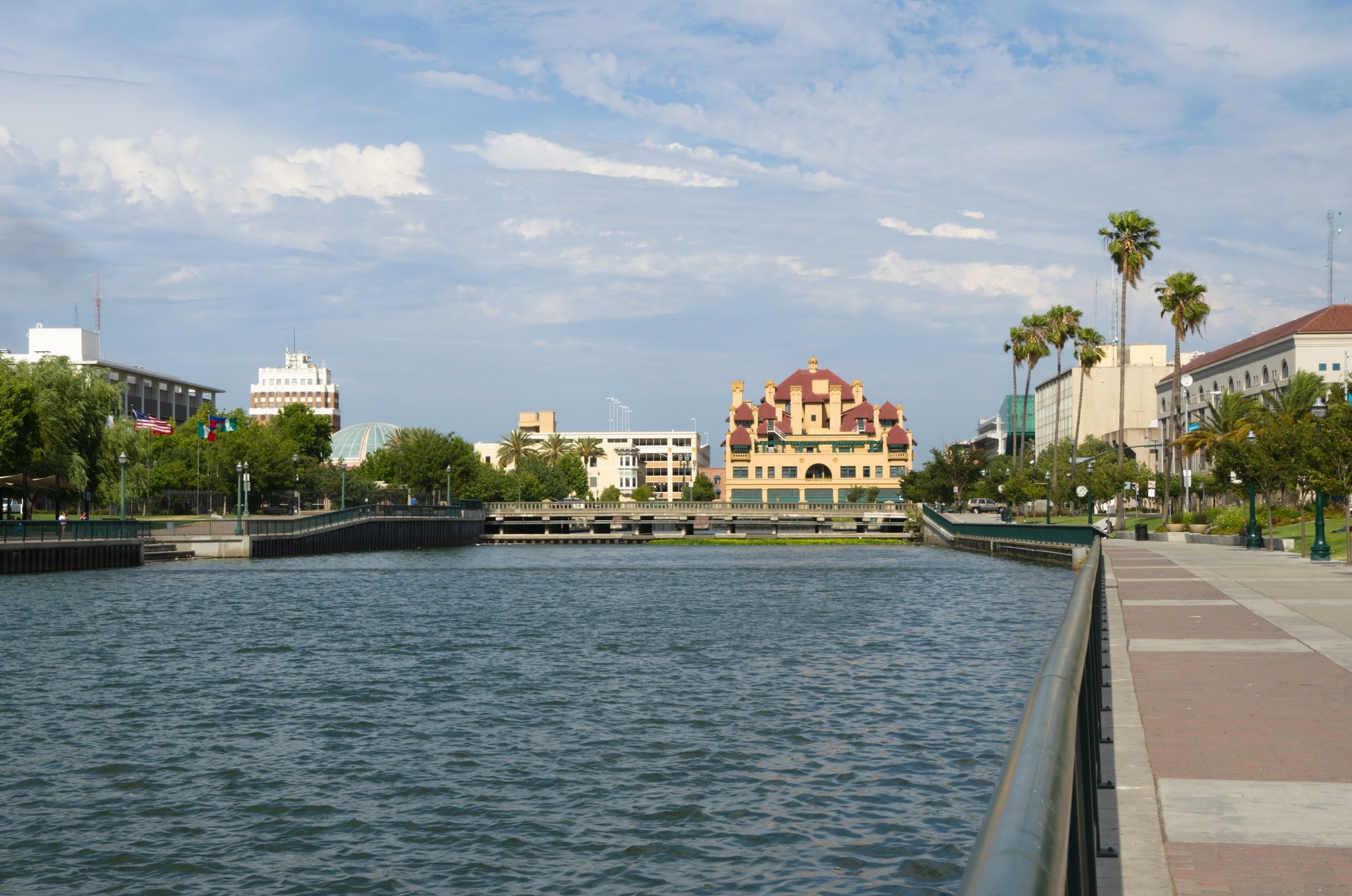 Downtown Stockton waterfront along the Stockton Channel.