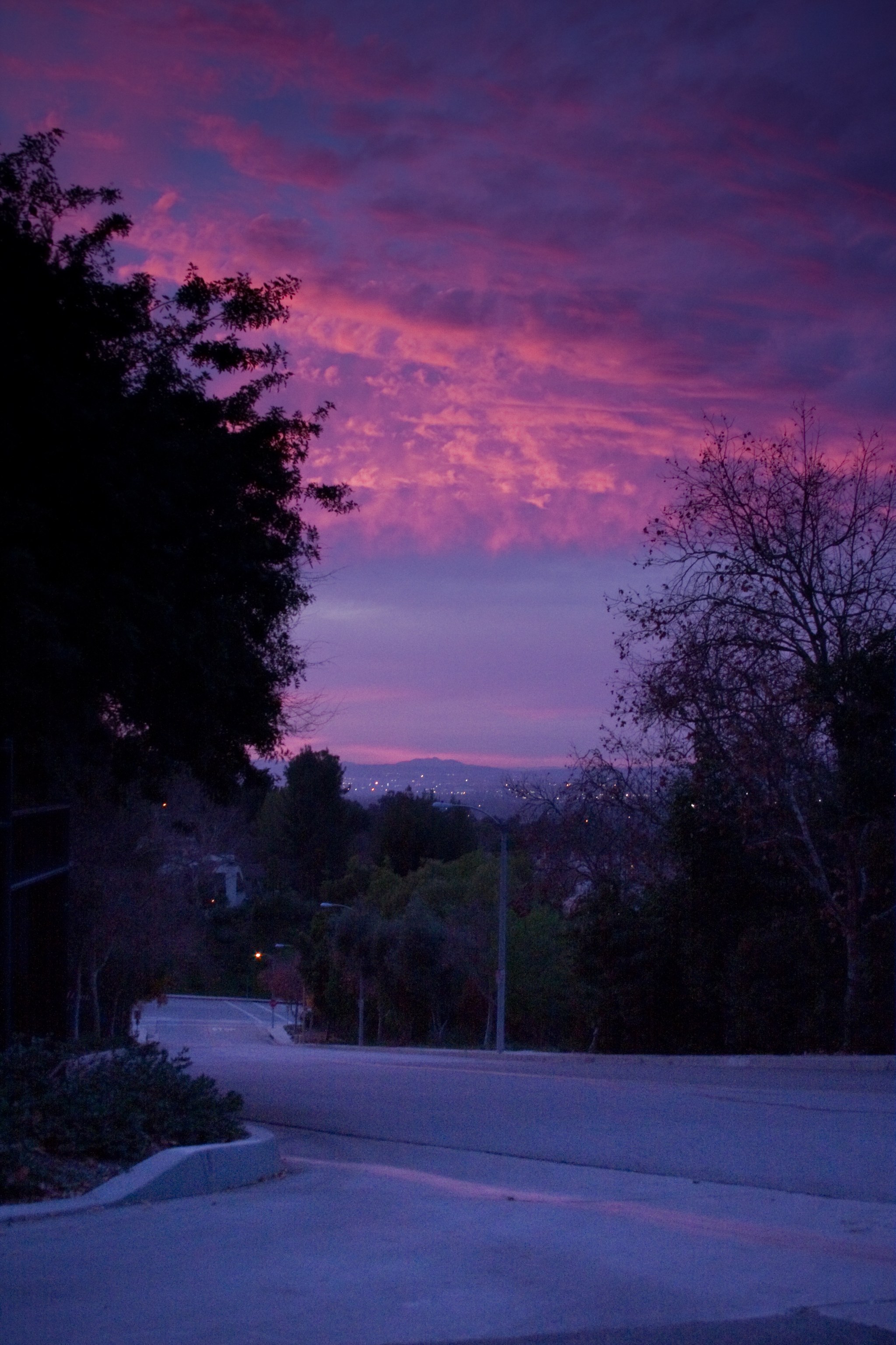 Sunset from the exit of Galster Wilderness Park in West Covina